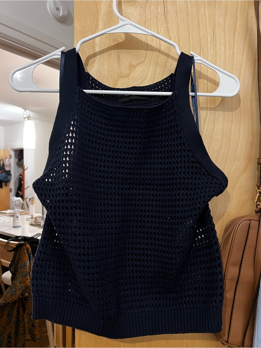 Banana Republic Navy Open-Weave Sleeveless Tank